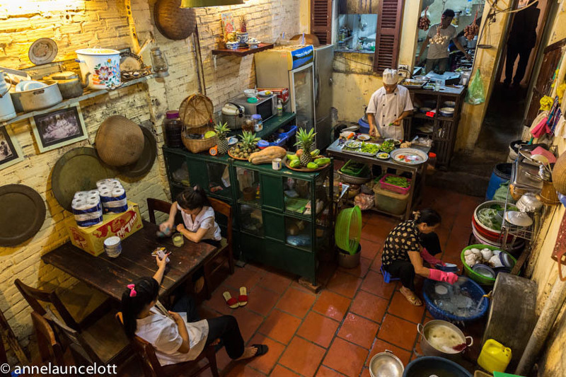 Kitchen at Mau Dich Restaurant - Hanoi half-day tour